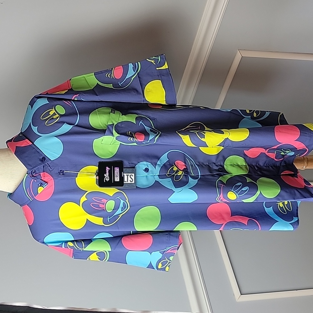 NeW Disney RSVLTS KUNUFLEX "Mickey Pop" Short Sleeve Button Down Shirt Size 3XL